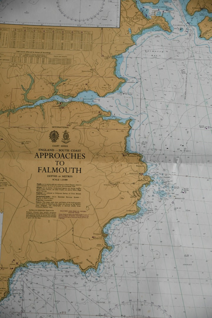 Cornish Map - Approaches To Falmouth