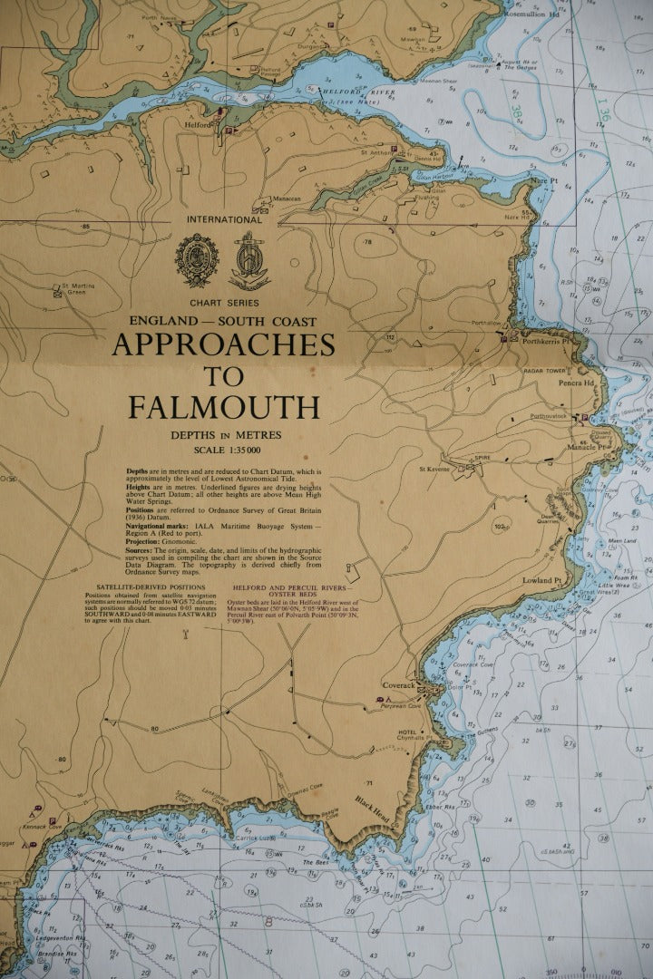 Cornish Map - Approaches To Falmouth