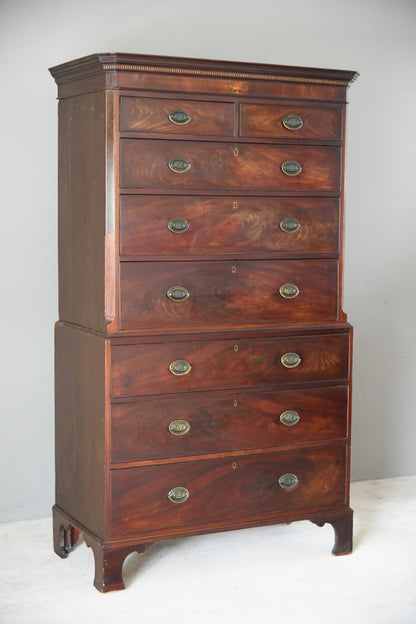 Georgian Mahogany Chest on Chest