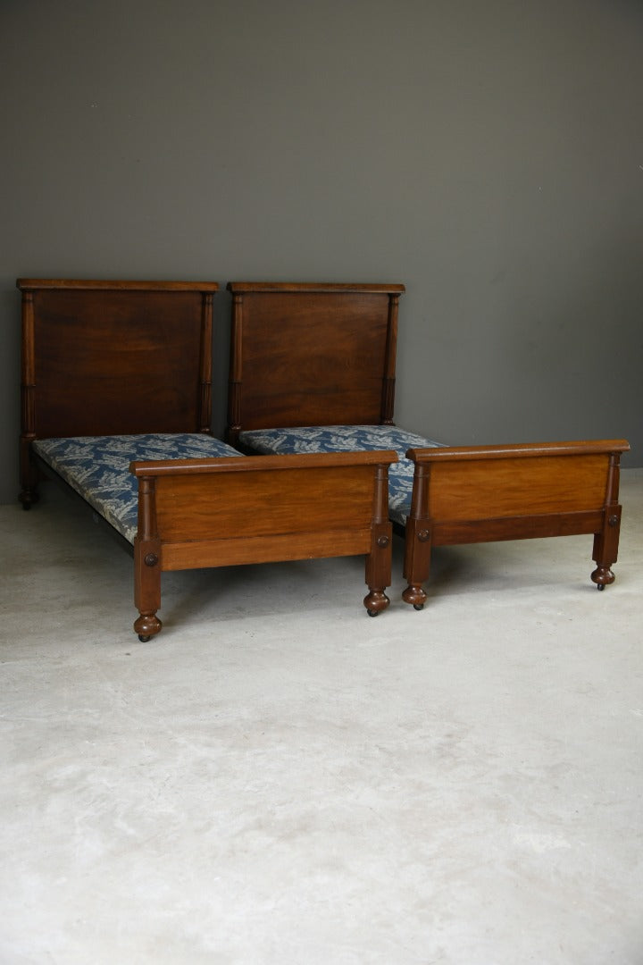 Pair Antique Mahogany 3ft Single Beds