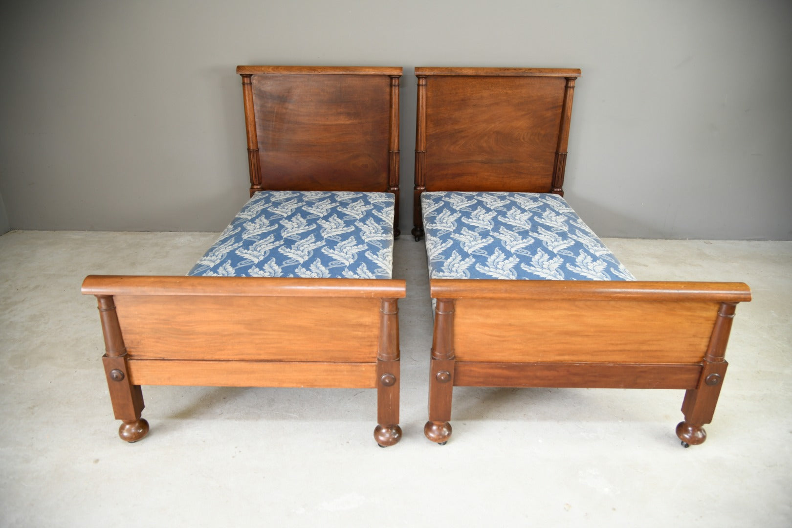 Pair Antique Mahogany 3ft Single Beds