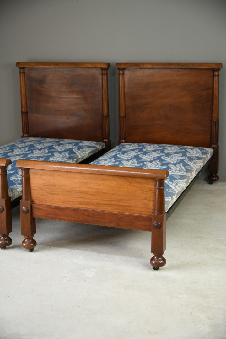 Pair Antique Mahogany 3ft Single Beds