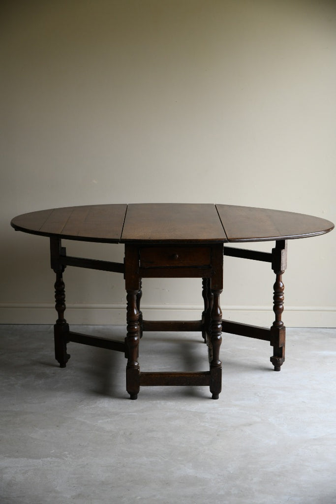 Antique Solid Oak Drop Leaf Table