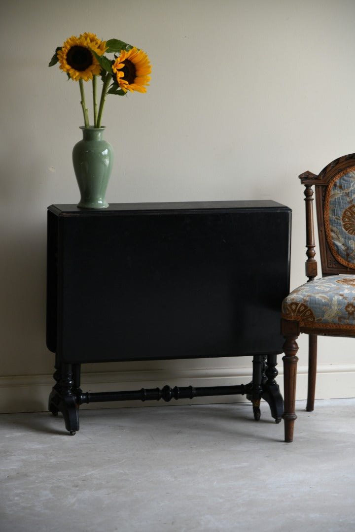 Ebonised Victorian Drop Leaf Table