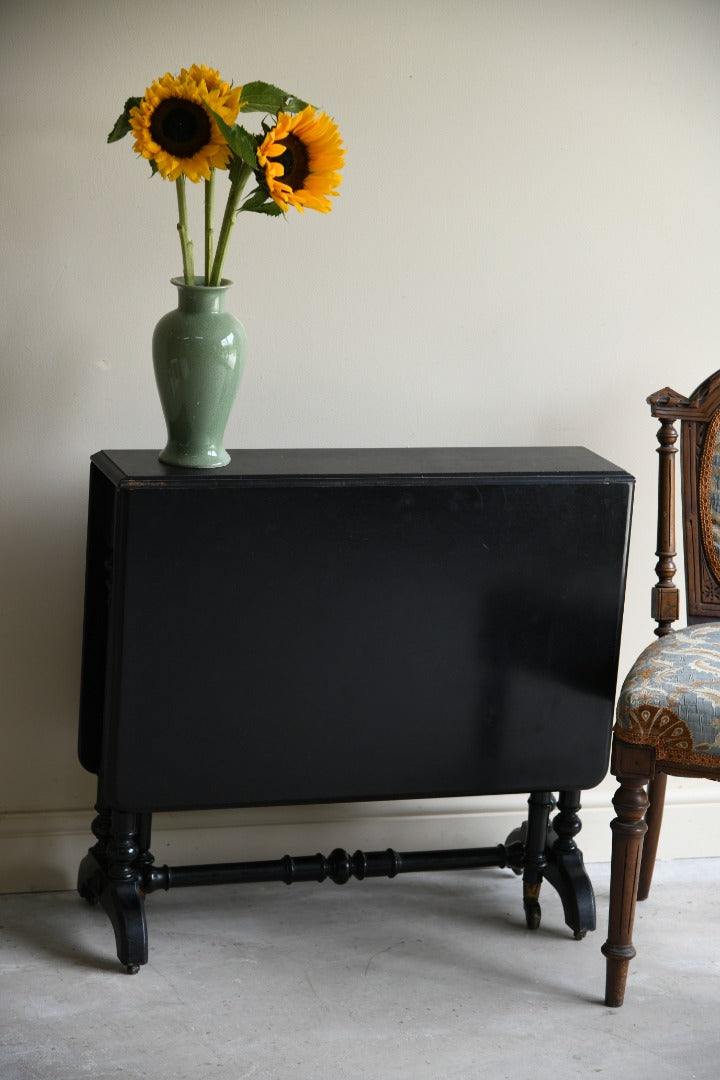 Ebonised Victorian Drop Leaf Table