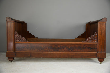 Antique French Mahogany Lit En Bateau Bed