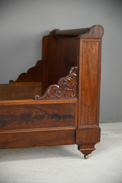 Antique French Mahogany Lit En Bateau Bed