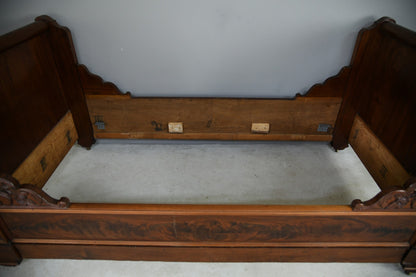 Antique French Mahogany Lit En Bateau Bed