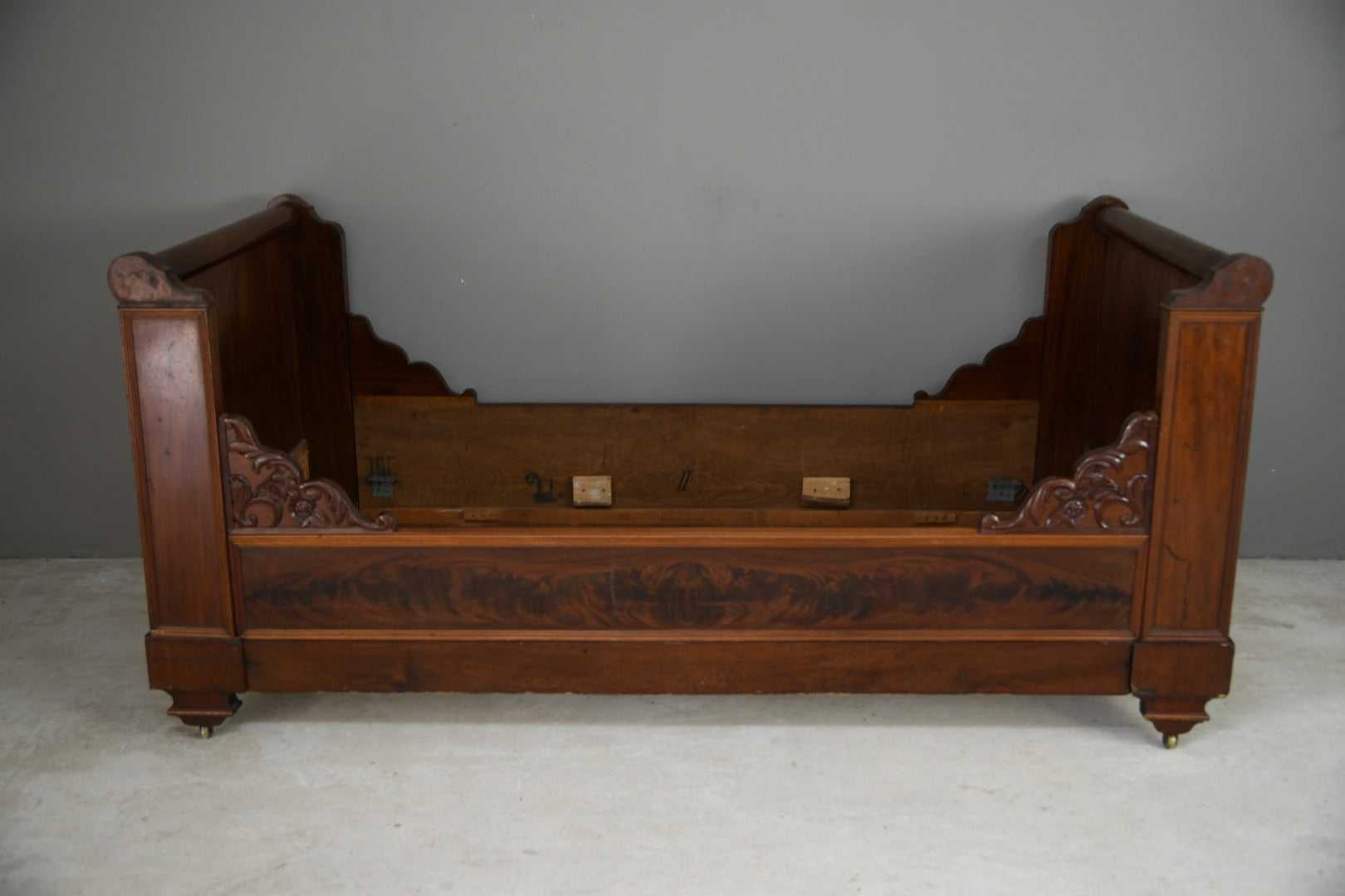 Antique French Mahogany Lit En Bateau Bed