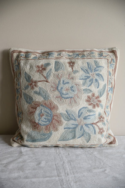 Floral Chainstitch Cushion Cover