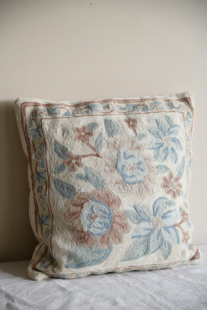 Floral Chainstitch Cushion Cover