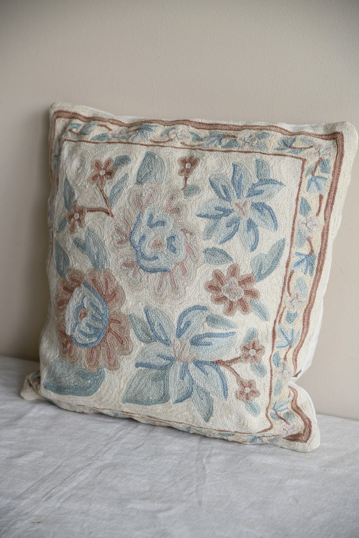 Floral Chainstitch Cushion Cover