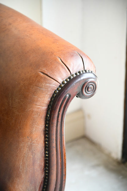 Antique Brown Leather Sofa