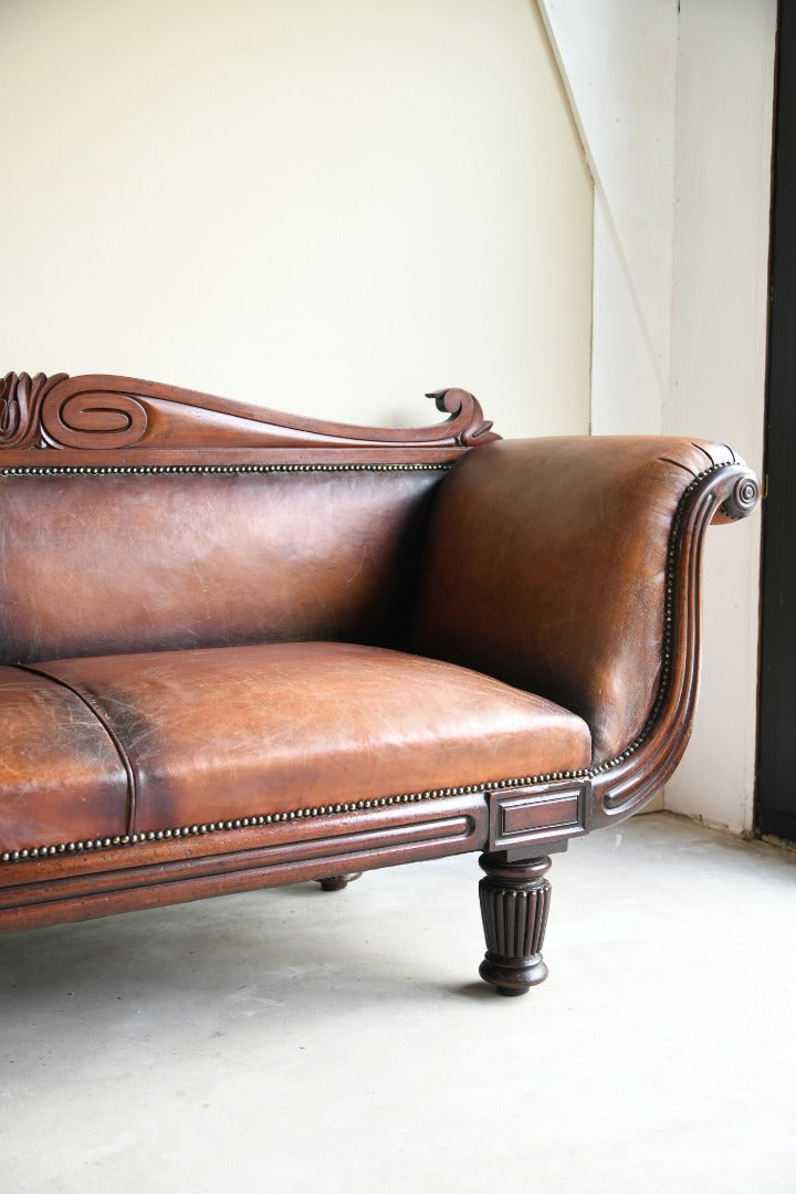 Antique Brown Leather Sofa