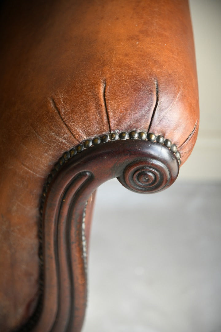 Antique Brown Leather Sofa