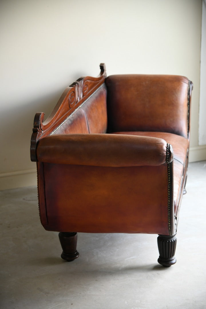 Antique Brown Leather Sofa