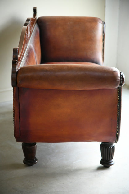 Antique Brown Leather Sofa