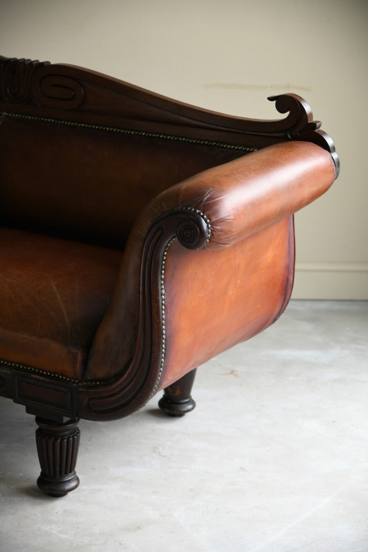 Antique Brown Leather Sofa