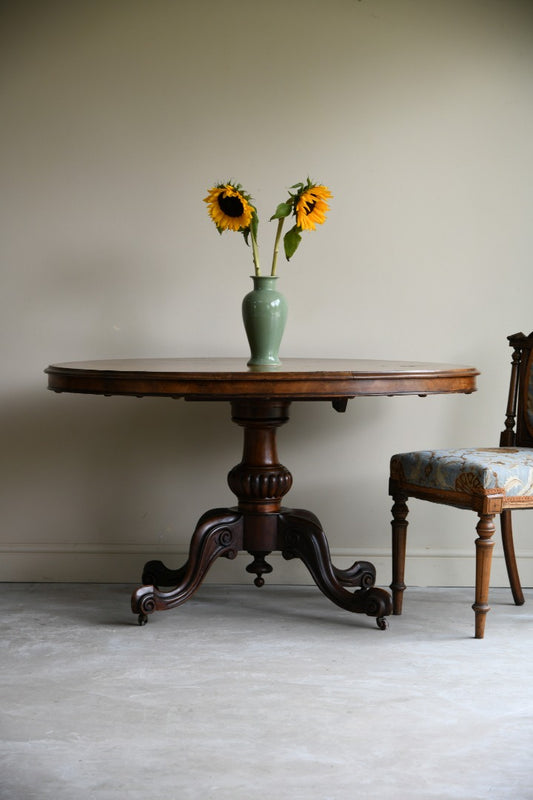 Victorian Walnut Tilt Top Table