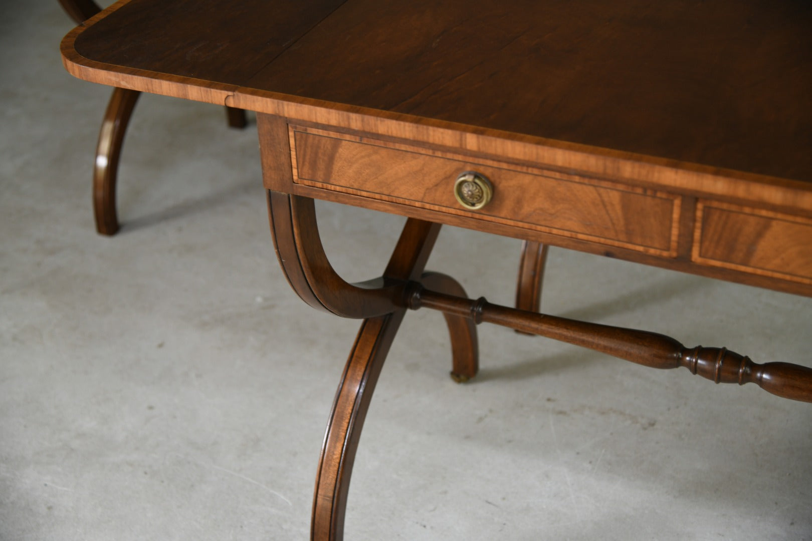 Pair Reproduction Mahogany Sofa Tables