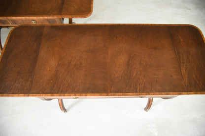 Pair Reproduction Mahogany Sofa Tables