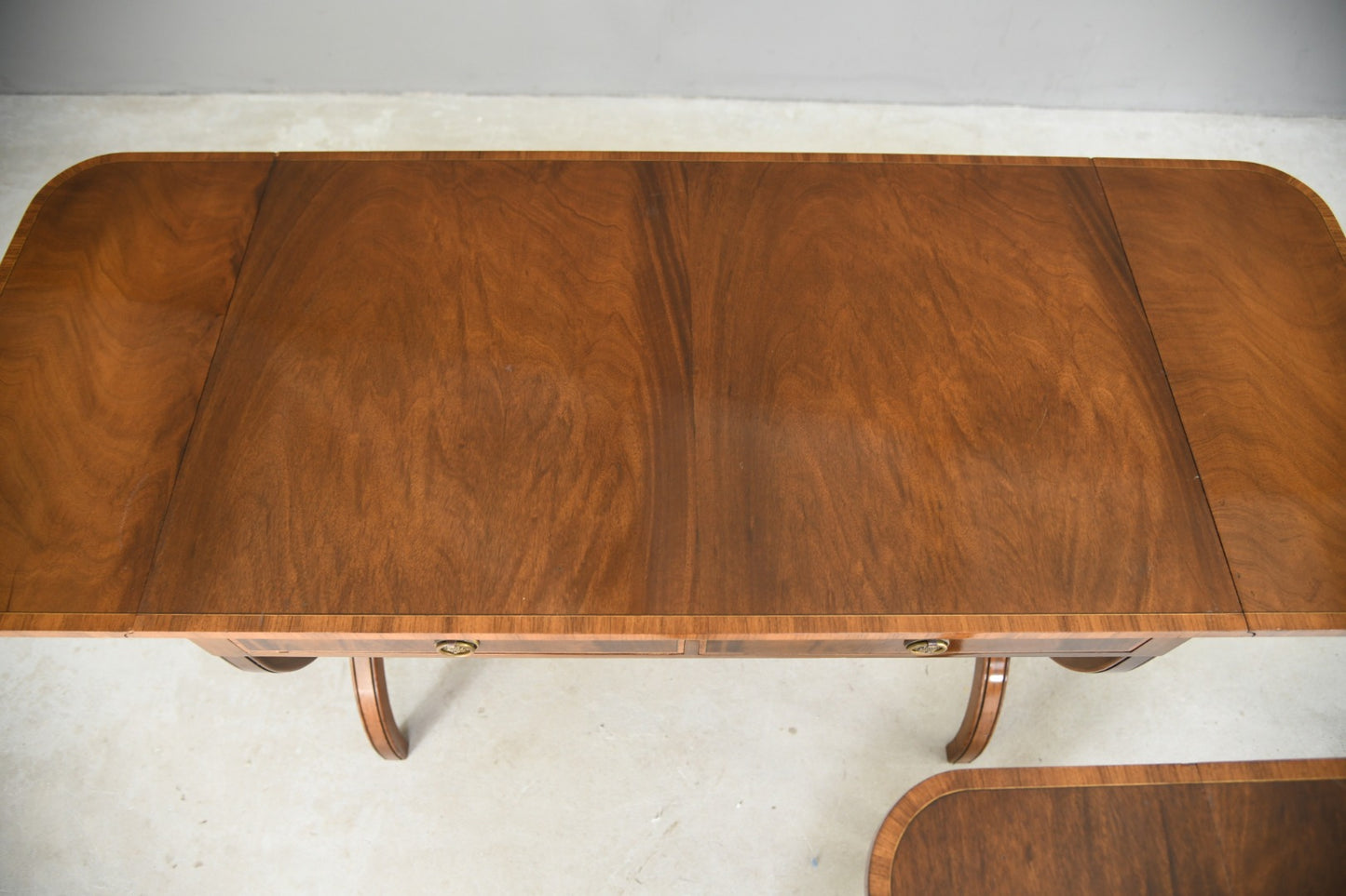 Pair Reproduction Mahogany Sofa Tables