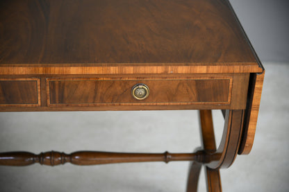 Pair Reproduction Mahogany Sofa Tables