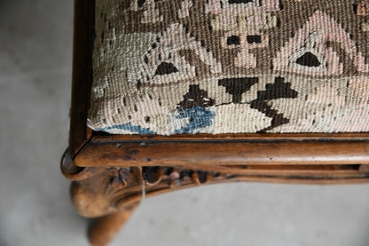 Continental Walnut Kilim Footstool