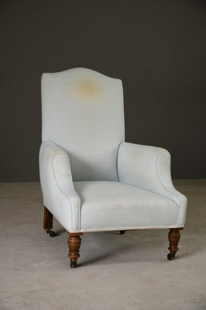 Victorian Blue Upholstered Armchair