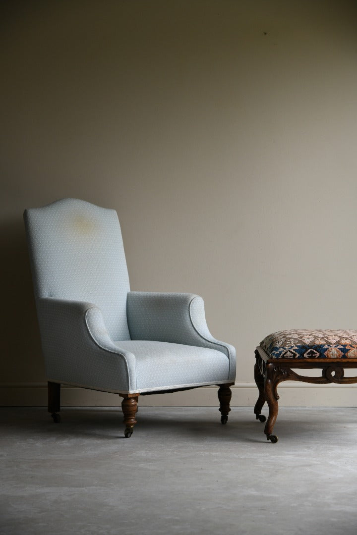 Victorian Blue Upholstered Armchair