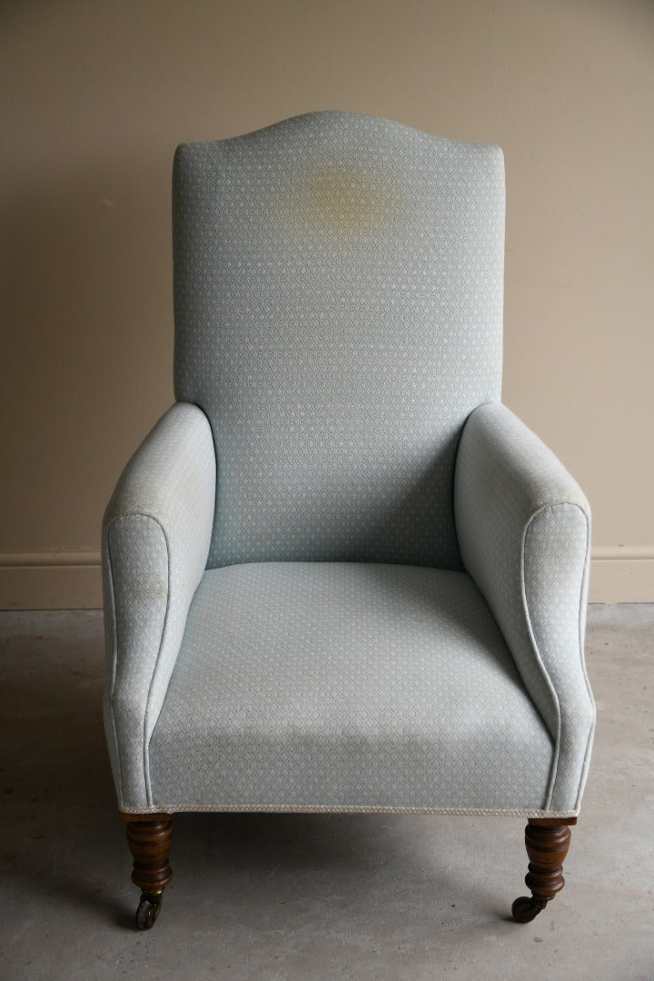 Victorian Blue Upholstered Armchair