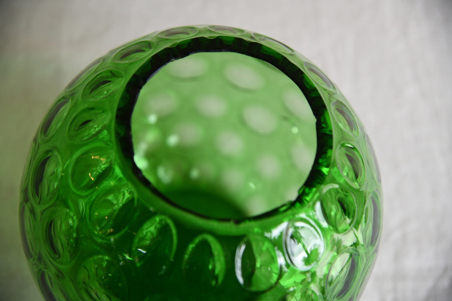 Czech Green Glass Bowl