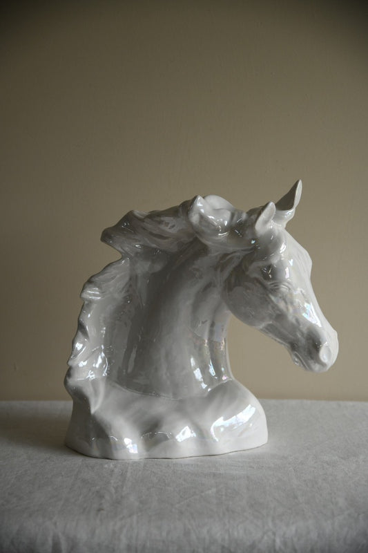 Ceramic White Horse Head