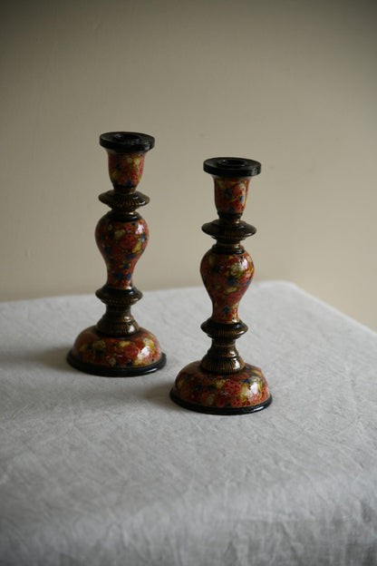 Kashmiri Floral Candlestsicks