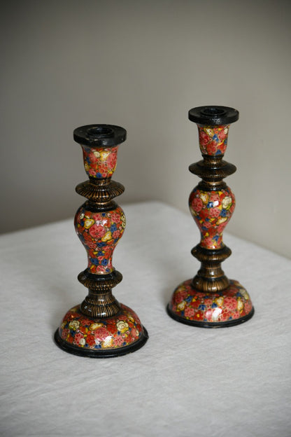 Kashmiri Floral Candlestsicks