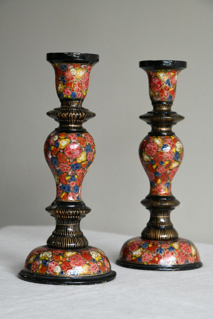 Kashmiri Floral Candlesticks