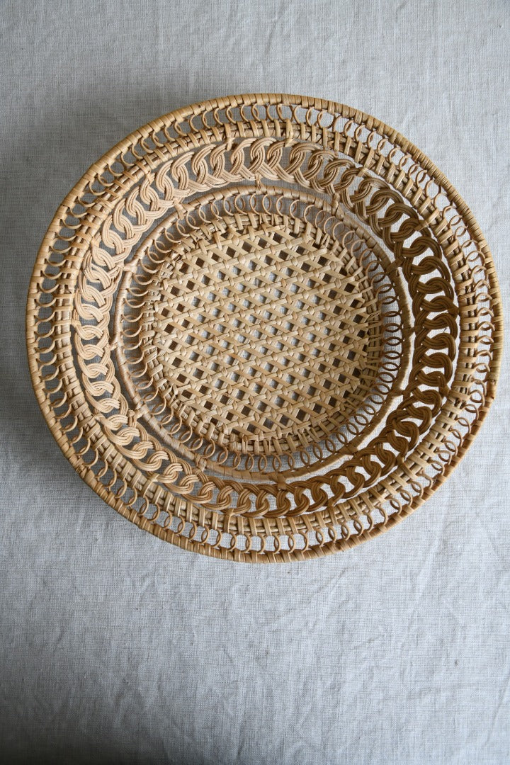 Single Vintage Woven Rattan Basket