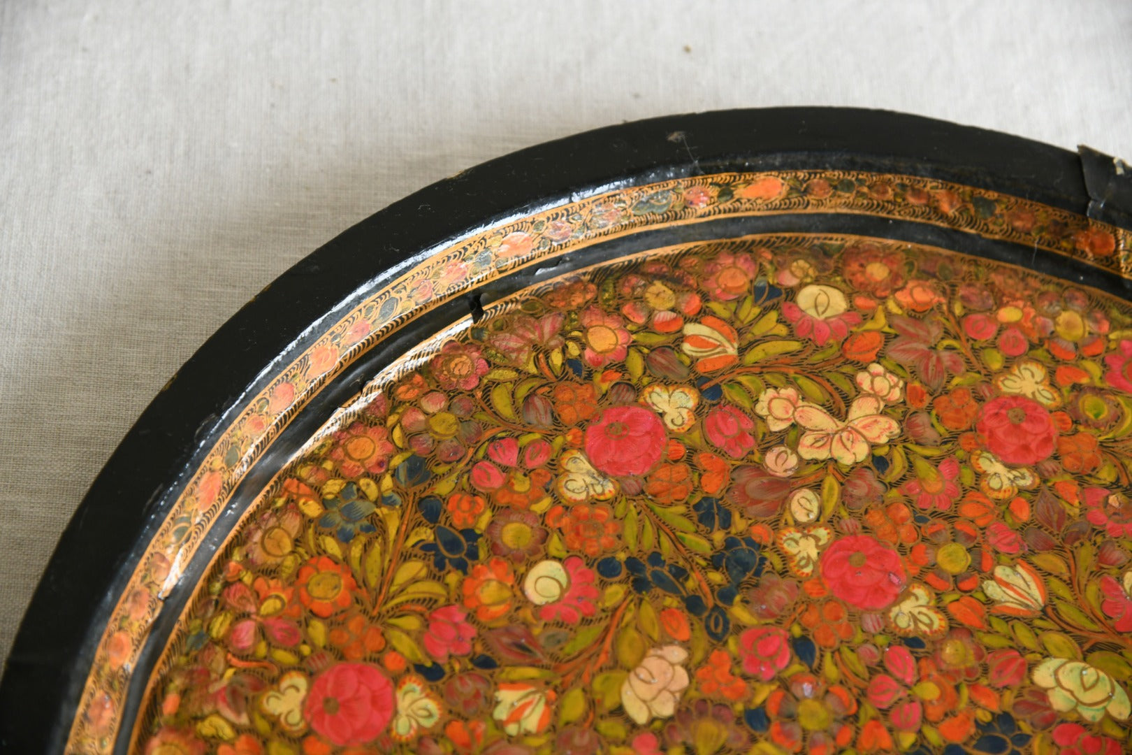 Vintage Kashmiri Papier Mache Tray