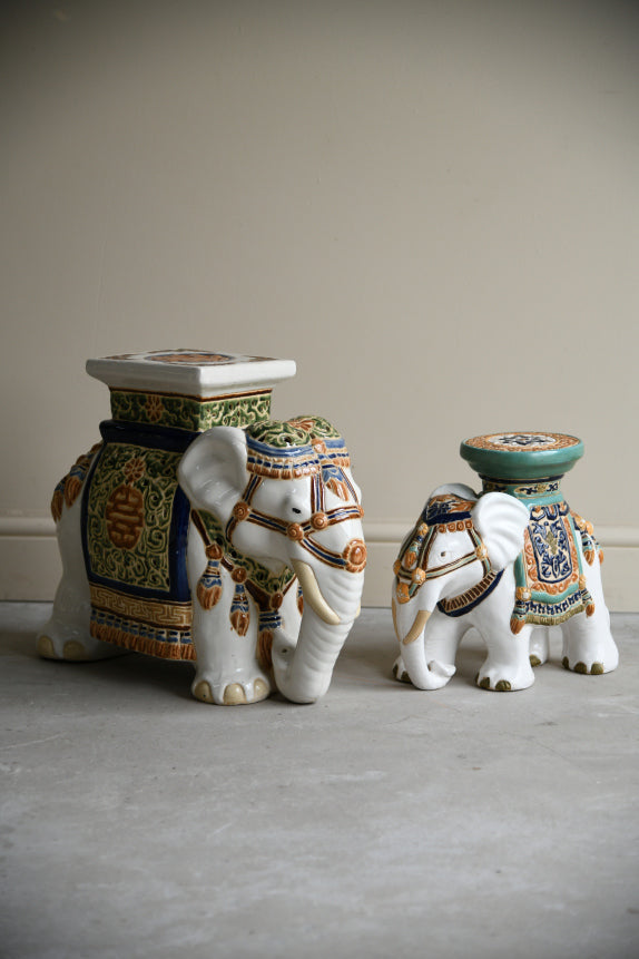 Glazed Ceramic Elephant Plant Stands