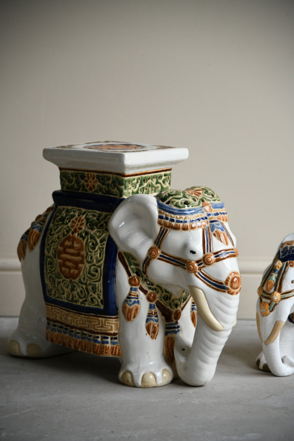 Glazed Ceramic Elephant Plant Stands