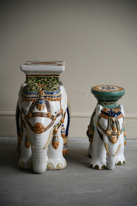 Glazed Ceramic Elephant Plant Stands