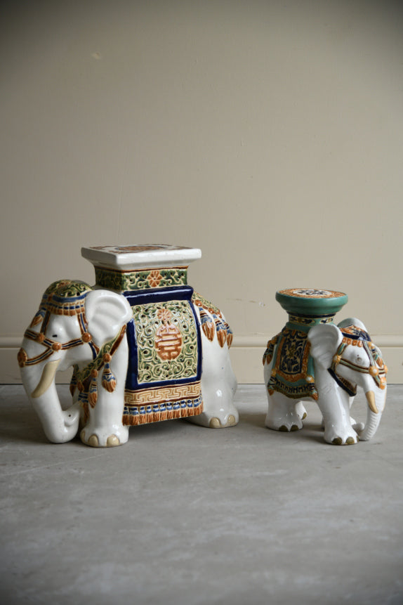 Glazed Ceramic Elephant Plant Stands