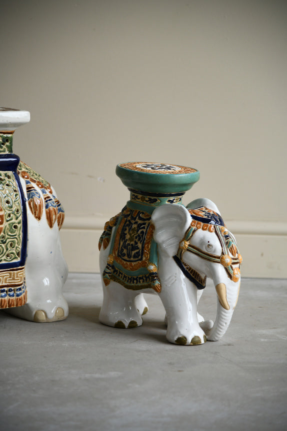 Glazed Ceramic Elephant Plant Stands