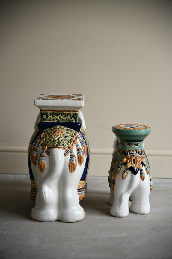 Glazed Ceramic Elephant Plant Stands