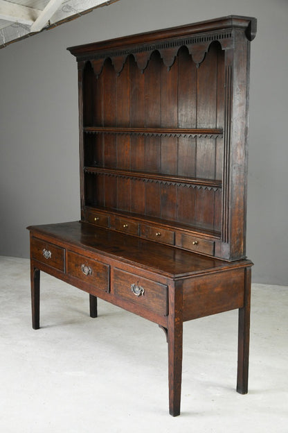 Antique Rustic Country Oak Dresser