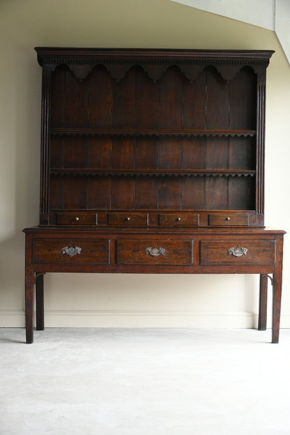 Antique Rustic Country Oak Dresser