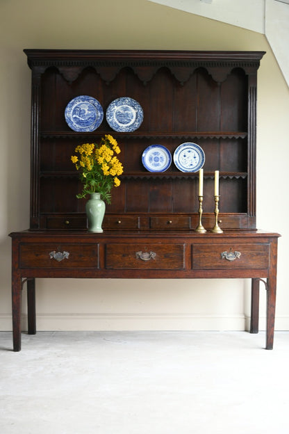 Antique Rustic Country Oak Dresser