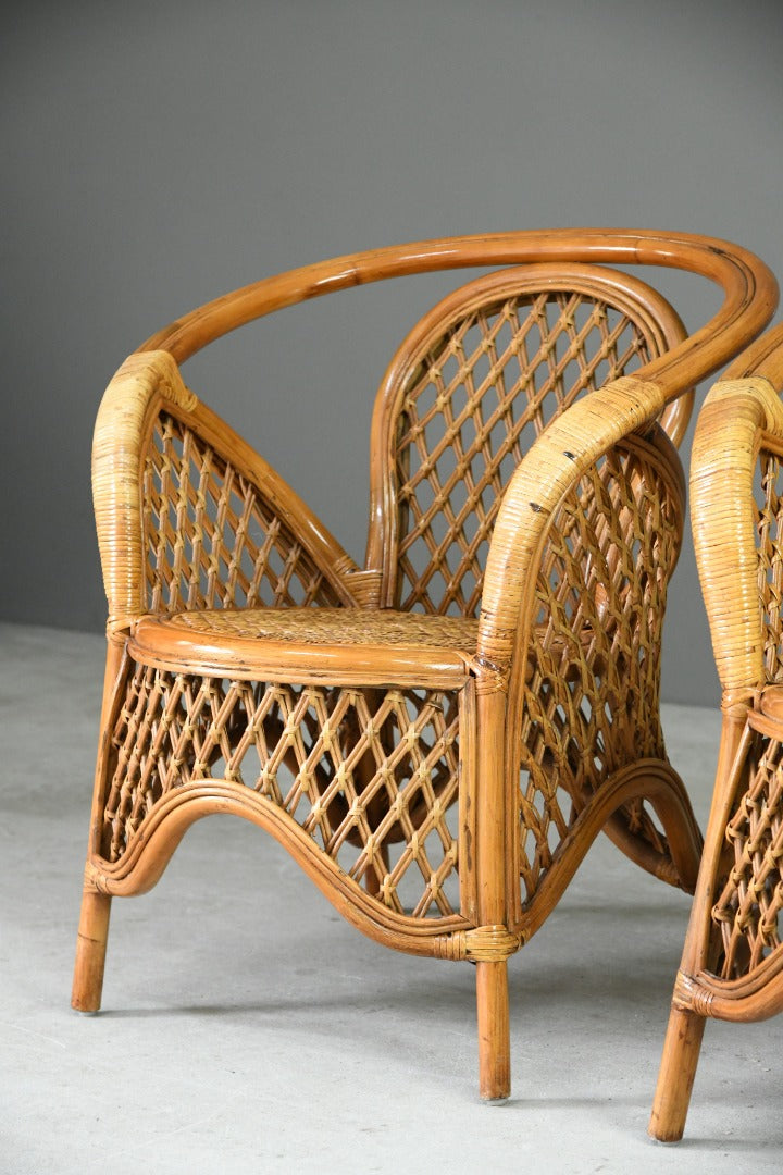 Pair Vintage Cane Chairs