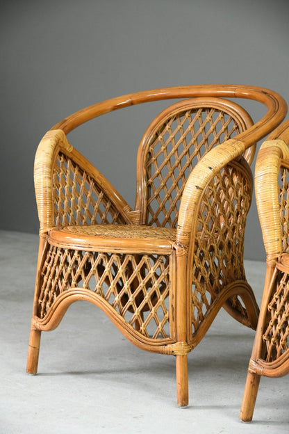 Pair Vintage Cane Chairs