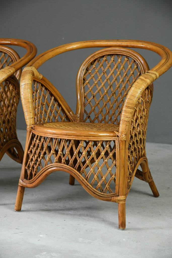 Pair Vintage Cane Chairs